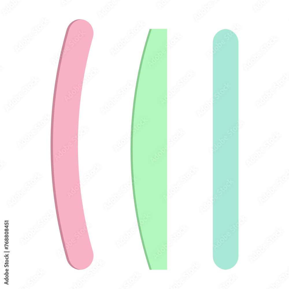 A set of nail files. Women's accessory for manicure. Vector illustration. A set of nail files. Women's accessory for manicure. Vector illustration.