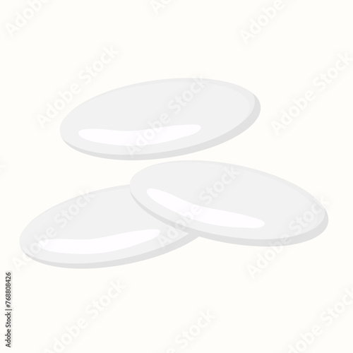 Cosmetic cotton pad. Skin care cotton disc icon. Vector illustration.