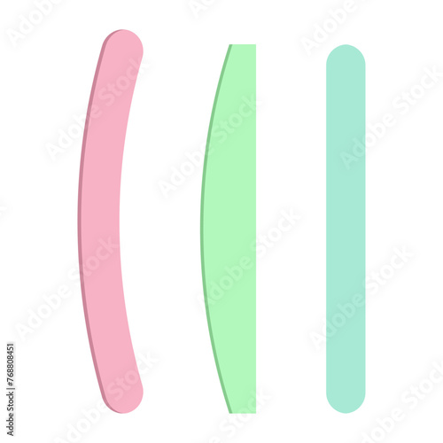 A set of nail files. Women's accessory for manicure. Vector illustration.