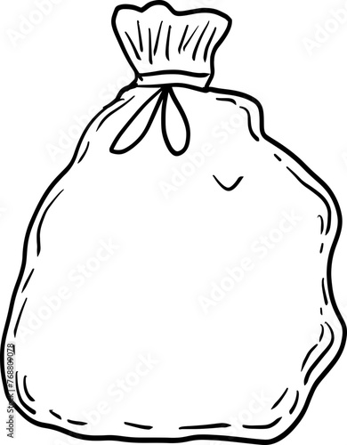 sketch trash bag hand drawn