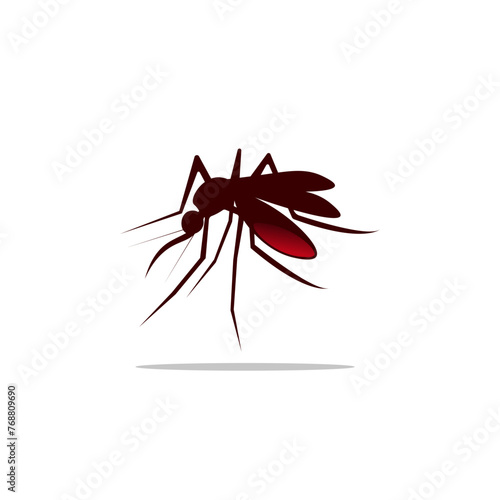 Vector of a mosquito with a stomach full of blood