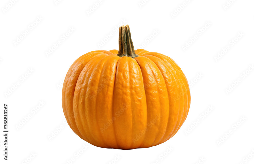 Obraz premium Single fresh orange pumpkin isolated on white background
