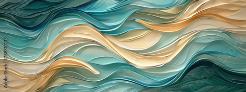 Incorporate fluidity and movement into the split background with a wave-like pattern inspired by ocean waves.