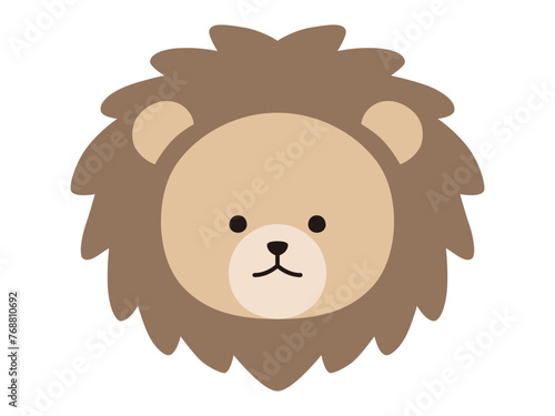 かわいいライオンの顔のベクターイラスト。アイコン、動物