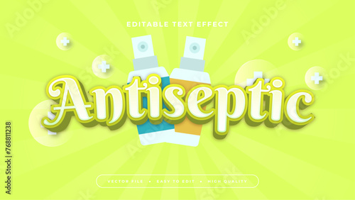Blue white and green antiseptic 3d editable text effect - font style