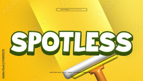 Green white and yellow spotless 3d editable text effect - font style