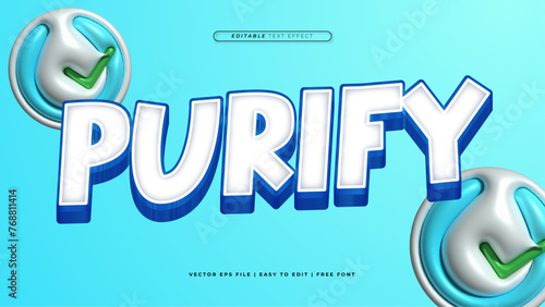 Blue white and green purify 3d editable text effect - font style