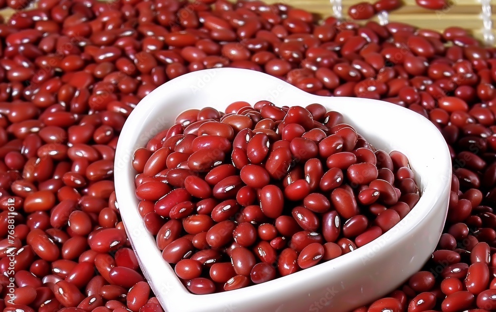 Heart Shaped Bowl With Red Beans Heart Shaped Bowl With Red Beans