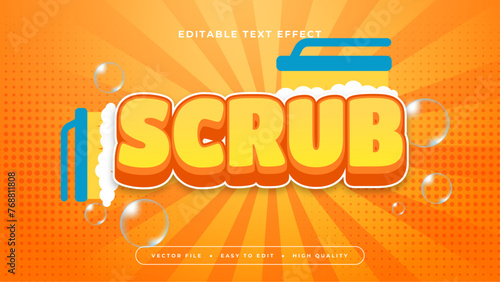 Orange white and blue scrub 3d editable text effect - font style