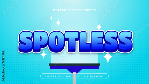 Blue and white spotless 3d editable text effect - font style