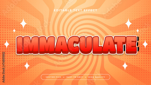 Orange and white immaculate 3d editable text effect - font style