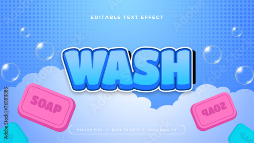 White blue and pink wash 3d editable text effect - font style