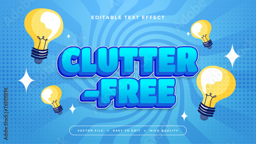 Blue white and yellow clutter free 3d editable text effect - font style