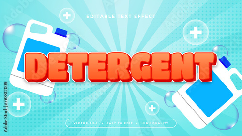 Blue white and red detergent 3d editable text effect - font style