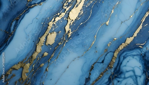Blue marble with gold 