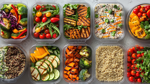 Colorful Healthy Meal Prep Containers Filled with Nutritious Food