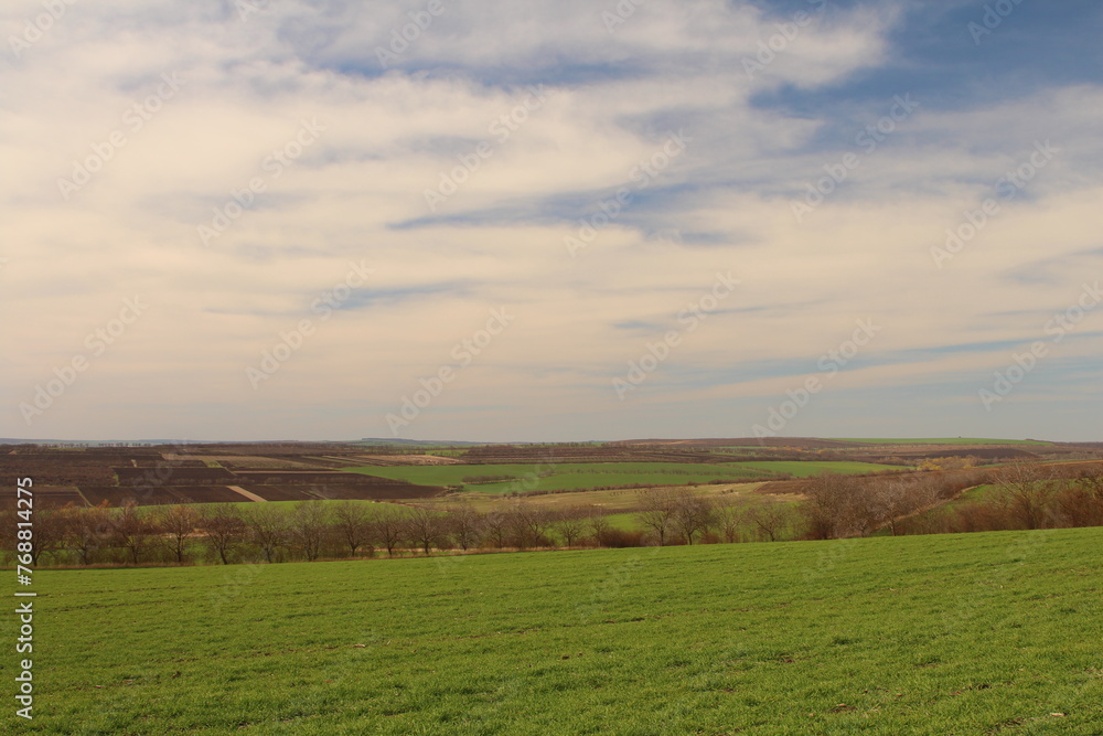 A large sign in a field