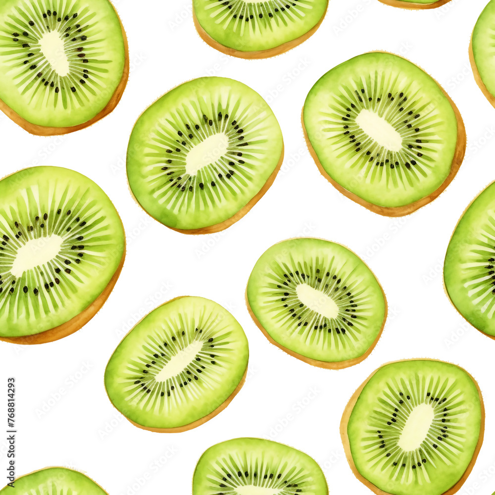 watercolor of seamless pattern kiwi with transparent background watercolor of seamless pattern kiwi with transparent background