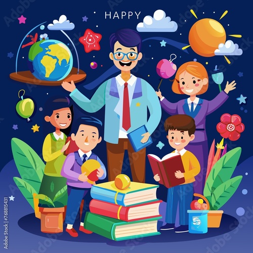 Happy Teacher's Day, Education Concept