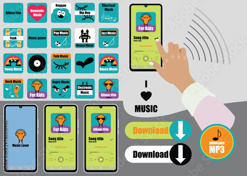 Music player interface in mobile phone