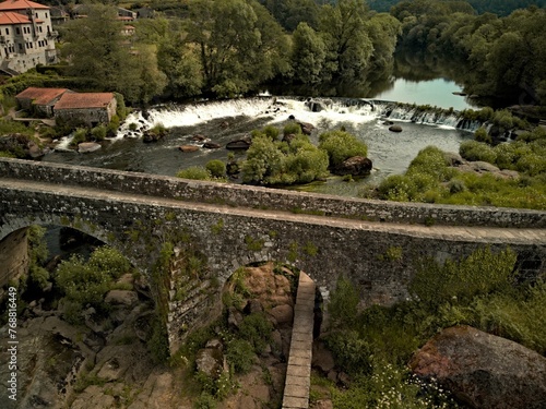 Bridge Ponte Maceira over Tambre river Galicia, Spain