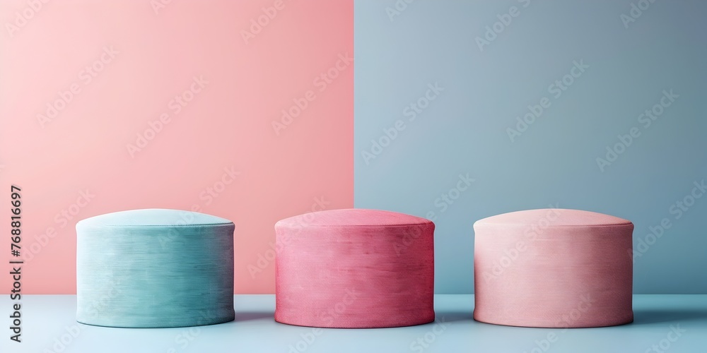 Pastel Colored Cylindrical Podium with Soft and Inviting Aesthetic for Creative Product Presentation or Display Pastel Colored Cylindrical Podium with Soft and Inviting Aesthetic for Creative Product Presentation or Display