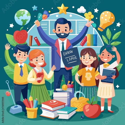 Happy Teacher s Day  Education Concept