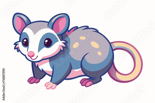 a single sticker white background possum cute