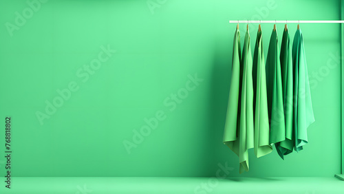 Green Wardrobe Collection 3D Apparel Display for Online Shopping and Fashion Industry