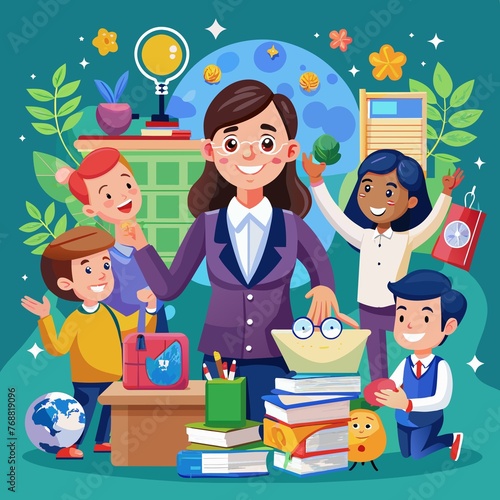 Happy Teacher's Day, Education Concept