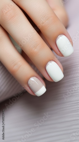 Calm beauty delicate nail design for a girl  beautiful female hands with a well-groomed neutral manicure