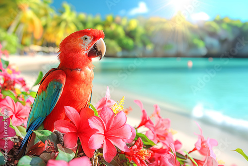Papuga na Plaży © DinoBlue