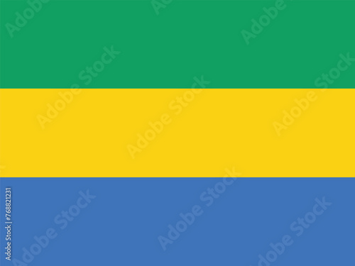 National Flag of Gabon  Gabon sign  Gabon Flag