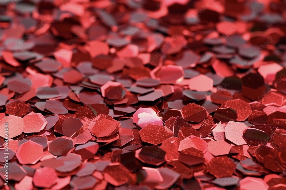 Confetti background scattered in cherry red color Confetti background scattered in cherry red color