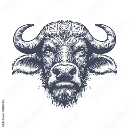 buffalo vintage illustration. isolated on white background
