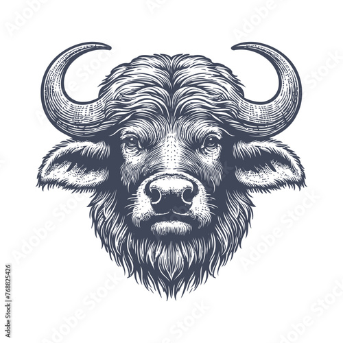 buffalo vintage illustration. isolated on white background