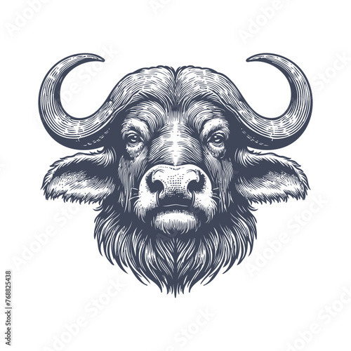 buffalo vintage illustration. isolated on white background