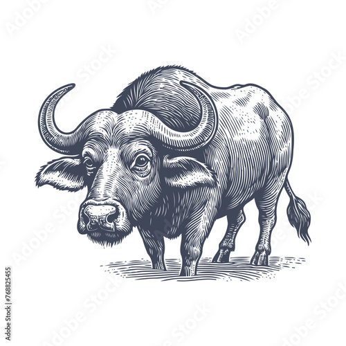 buffalo vintage illustration. isolated on white background