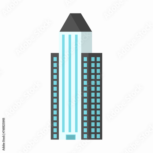 Big set of skyscrapers isolated on white background in flat style. Large collection of skyscrapers. Vector illustration.