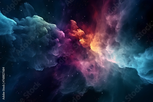 Colorful cosmic galaxy, cloud, nebula. Cosmic space and stars, abstract background. © Mariia Mazaeva
