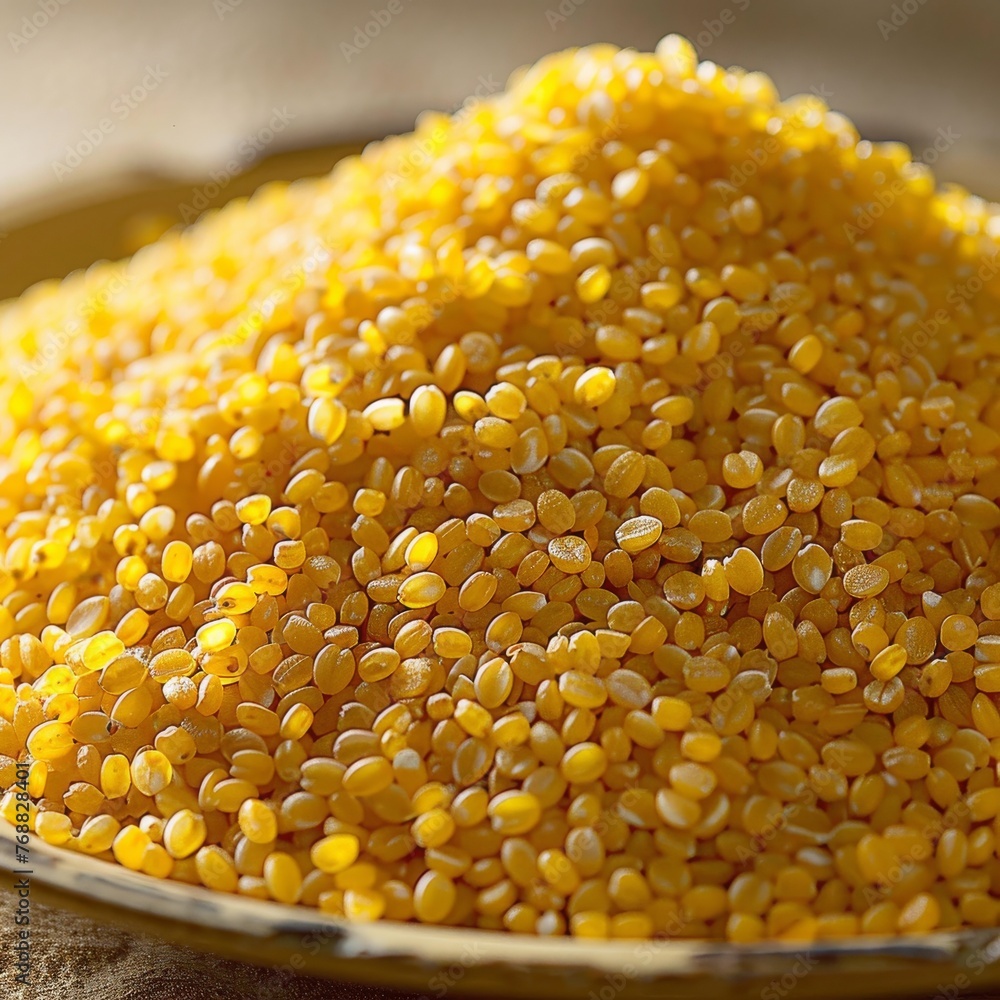 Metal Bowl Filled With Corn Kernels on Table Metal Bowl Filled With Corn Kernels on Table