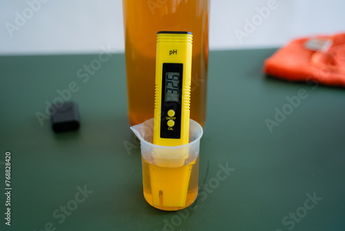 a Yellow pH Meter is used to measure the acidity level of drinks