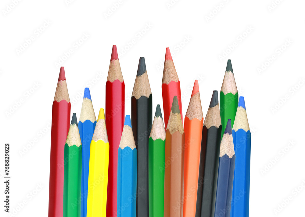 Multi-color of Wooden Crayons pencils with transparent image of PNG format extension. Multi-color of Wooden Crayons pencils with transparent image of PNG format extension.