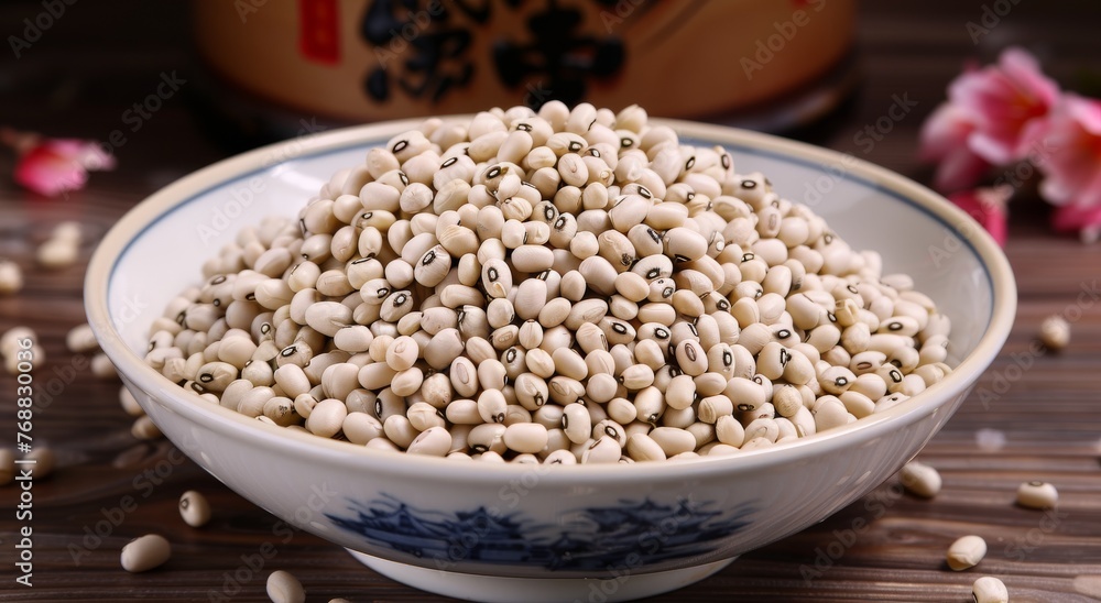 White Bowl Filled With Black Eyed Peas