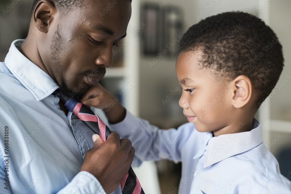 father teaching son to adjust a tie father teaching son to adjust a tie