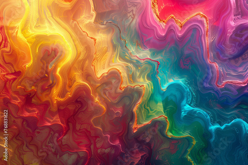 Panoramic abstract rainbow colors wallpaper