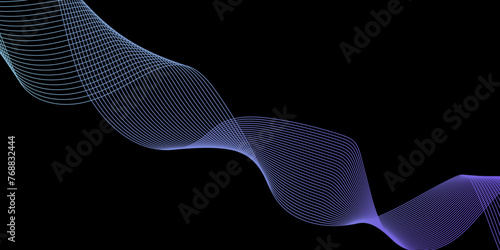 Abstract blend wave lines and technology background. Background lines wave abstract stripe design. Black background, mesh abstract, vector gradient line soft blend.