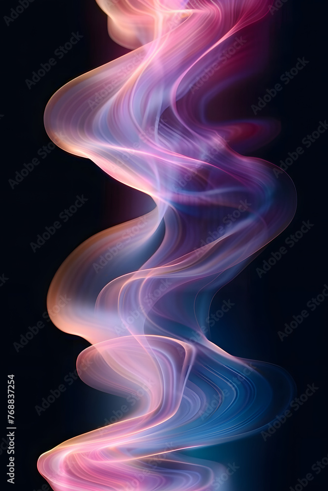 3D background in the form of abstract matte waves of various colors on a black background, abstract illustration in light delicate colors, dark background 3D background in the form of abstract matte waves of various colors on a black background, abstract illustration in light delicate colors, dark background