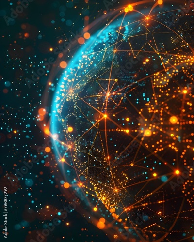 Interconnected Earth Globe in Digital Network Design