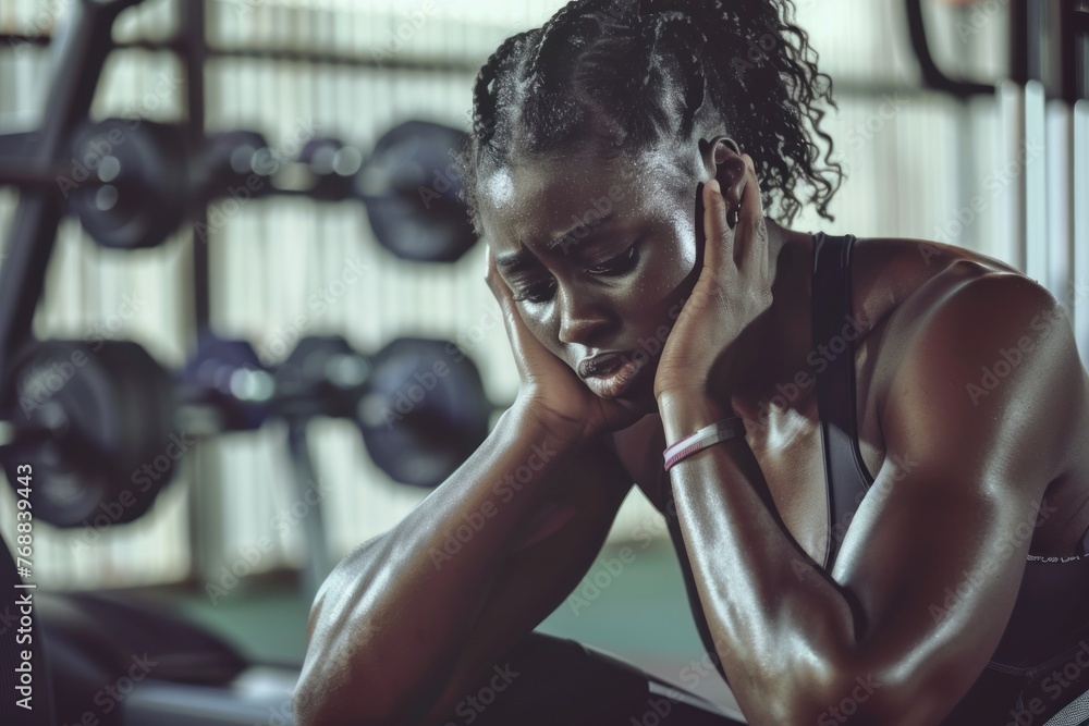 Fitness trainer in a panic attack Fitness trainer in a panic attack